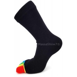 Chaussettes à doigts couleurs rouge jaune vert bleu noir