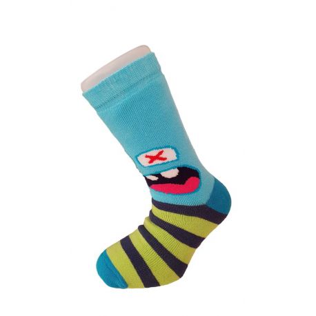 Chaussettes Antidérapantes Enfant Coton Monstre Bleu